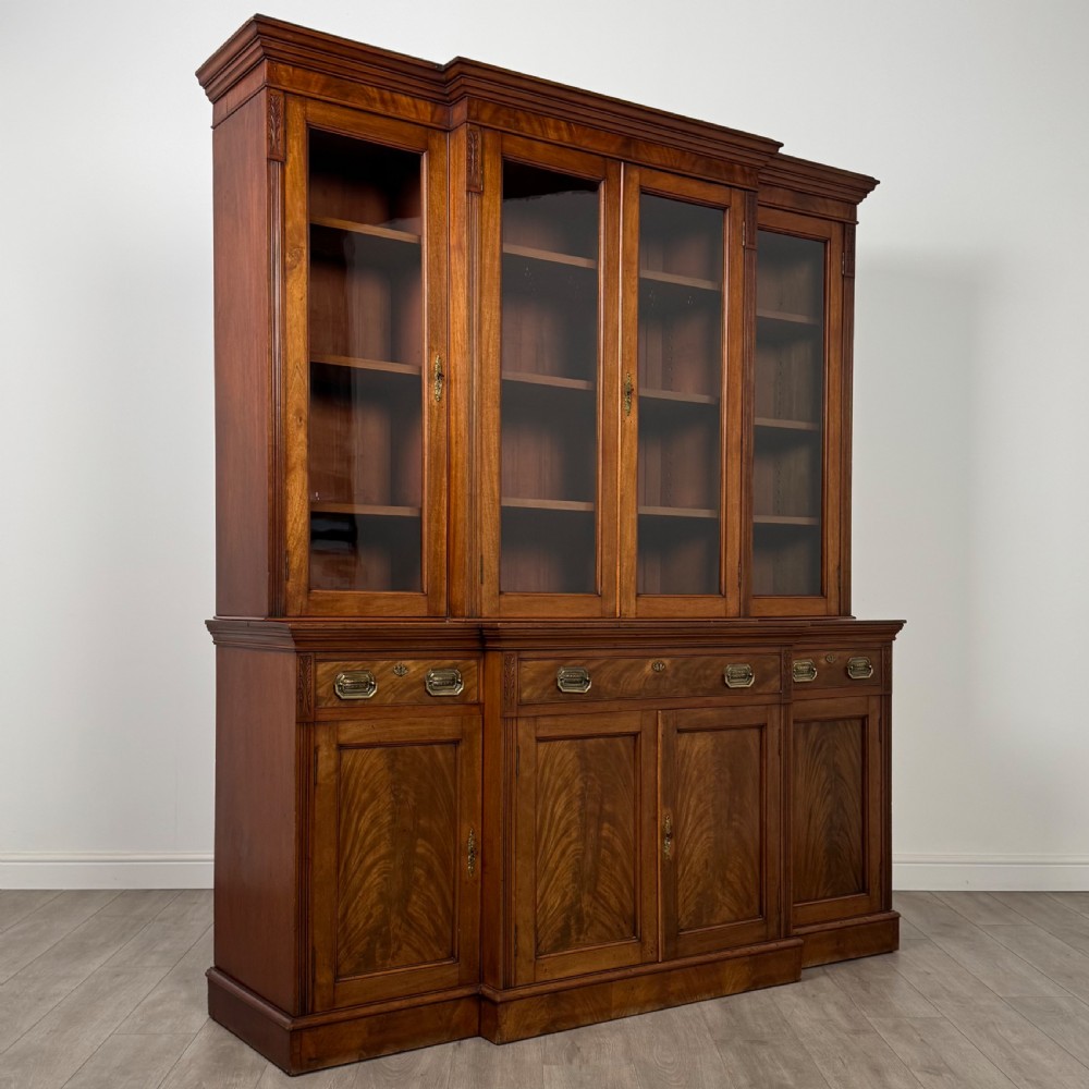 Antique 19th Century Fine Quality Bookcase In Mahogany  View X