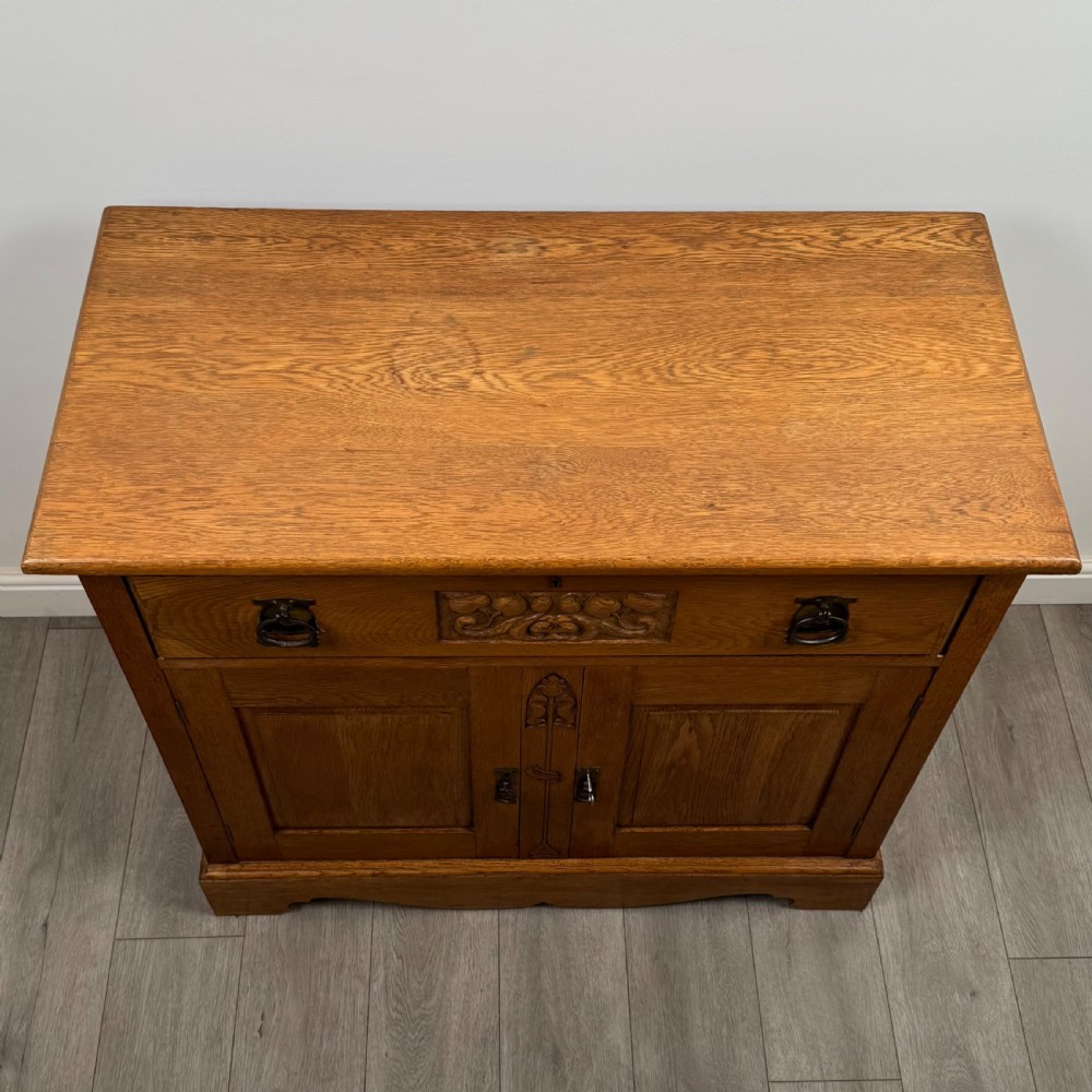 Antique 20th Century Arts & Crafts Secretaire In Golden Oak  View XII