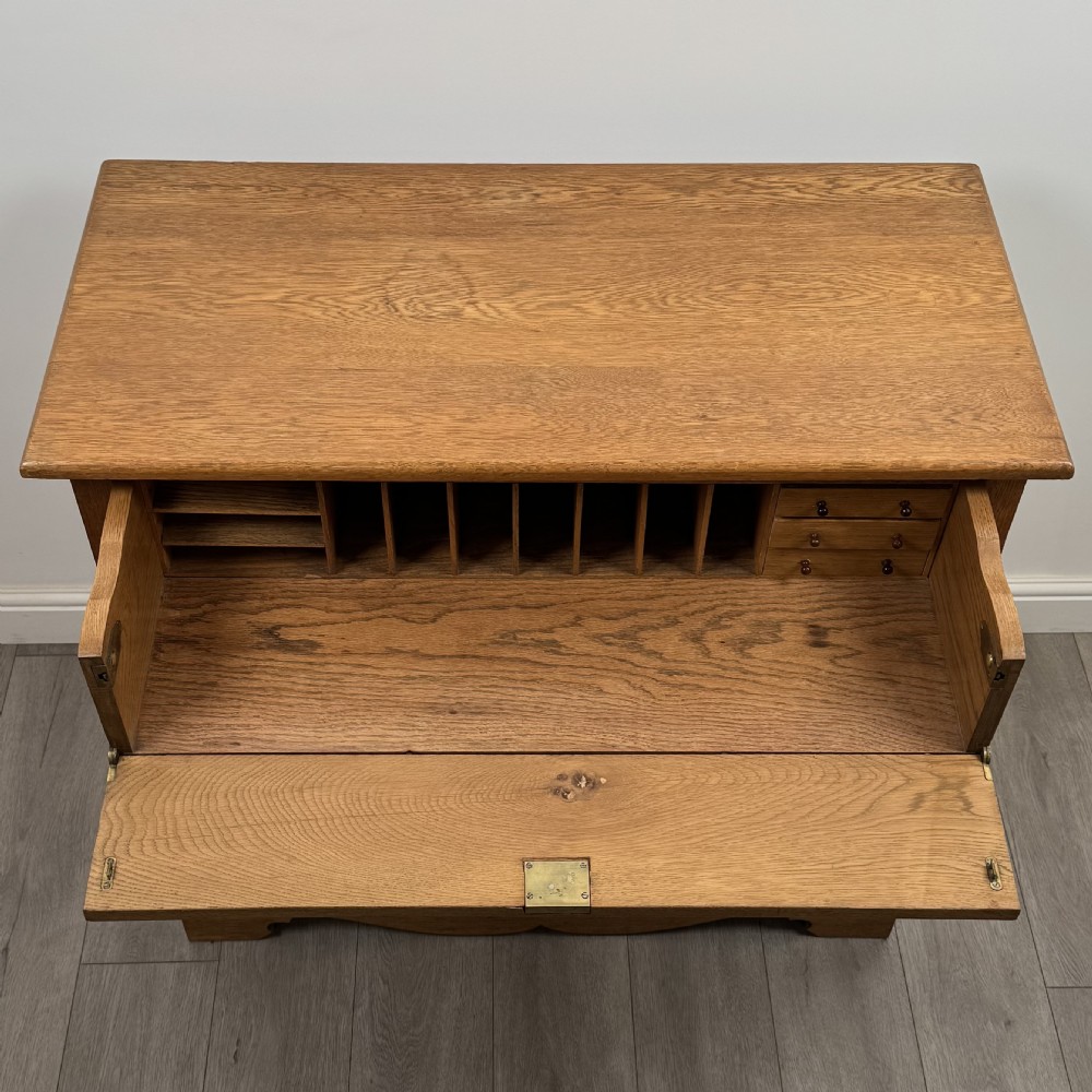 Antique 20th Century Arts & Crafts Secretaire In Golden Oak  View XIII