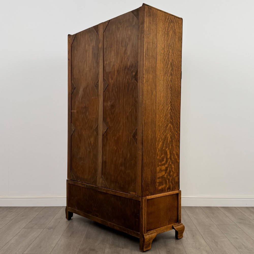 Antique 20th Century Arts & Crafts Style Wardrobe In Oak View VII