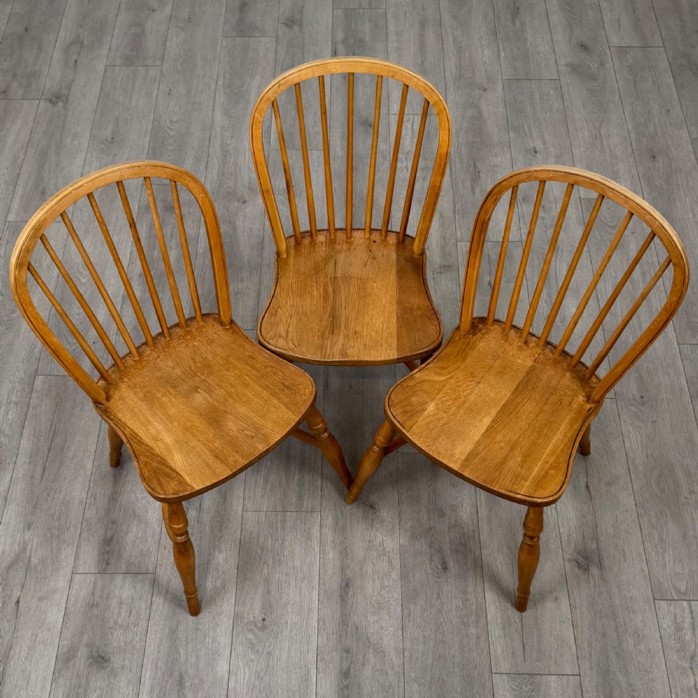 Antique 20th Century Set Of 6 Ash Windsor Dining Chairs  View V
