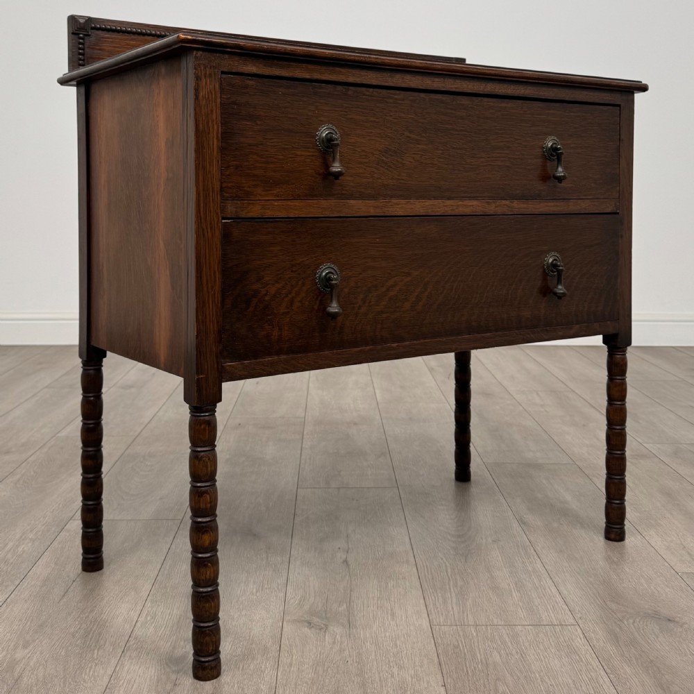 Antique 20th Century Bobbin Turned Chest Of Drawers In Oak  View IX
