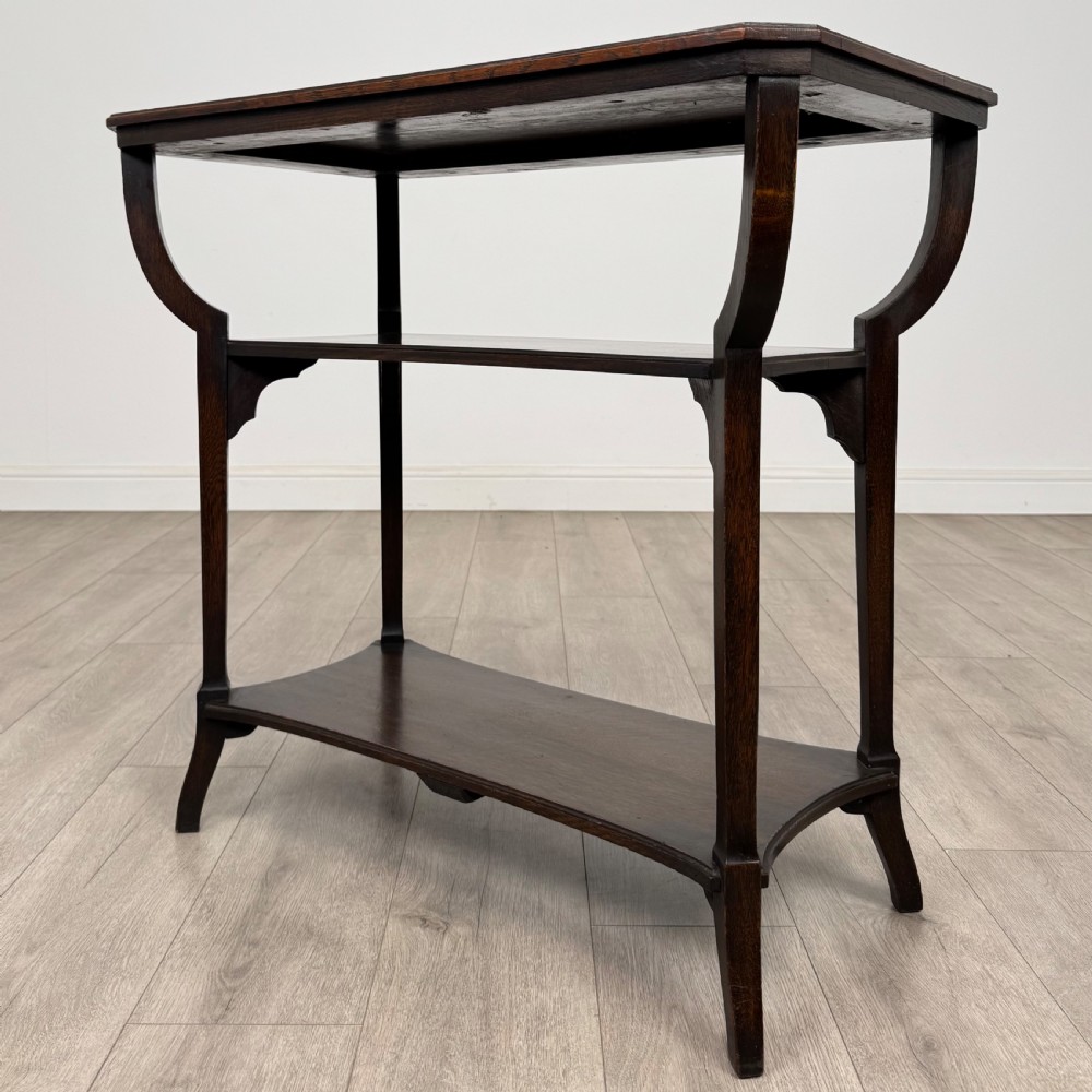 Antique 20th Century Good Quality Side Table In Oak  View II