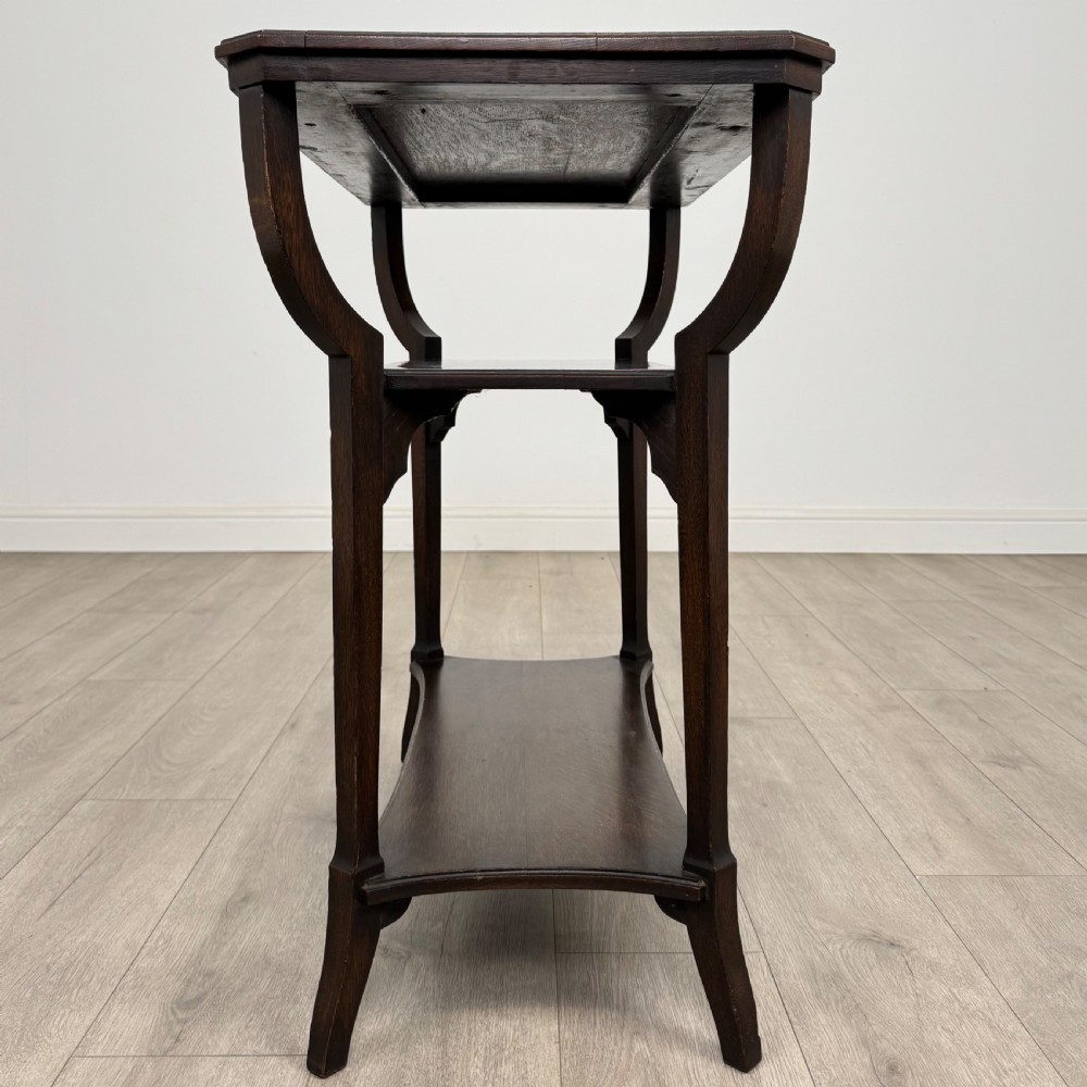 Antique 20th Century Good Quality Side Table In Oak  View III