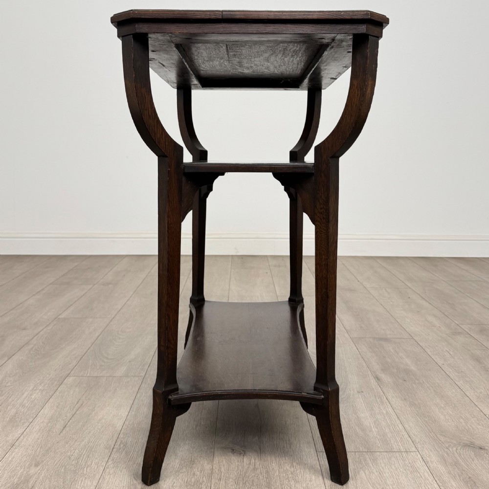 Antique 20th Century Good Quality Side Table In Oak  View VII