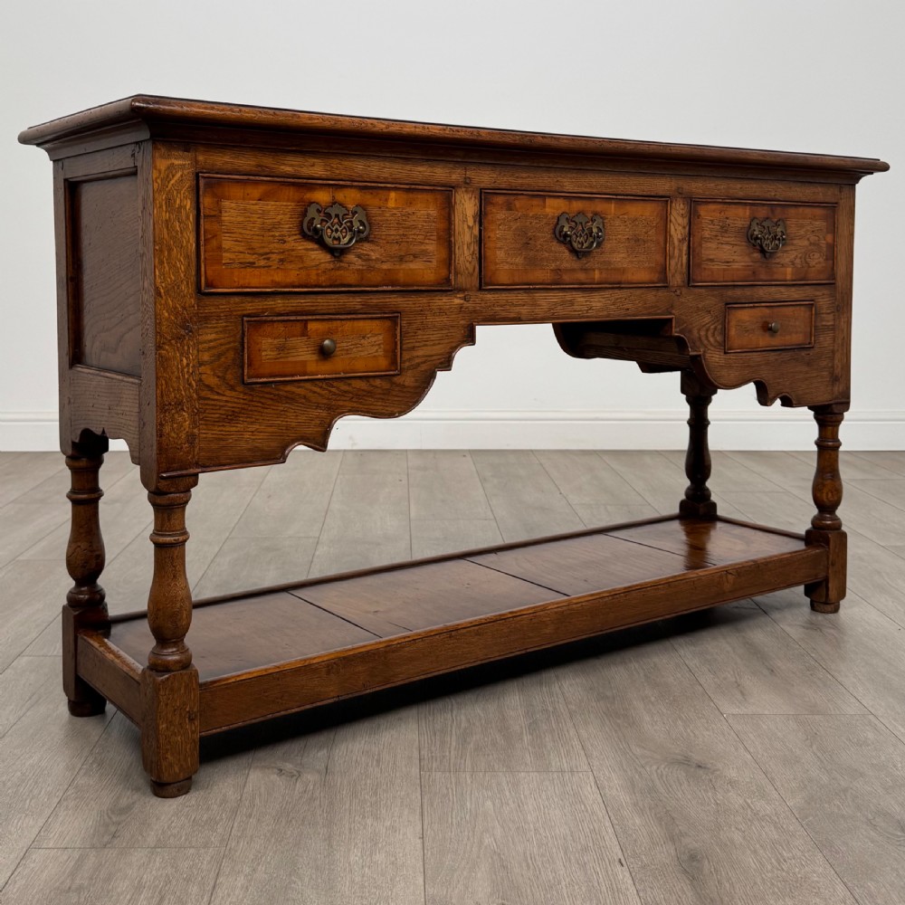  Antique 20th Century Fine Quality Small Oak Dresser Base View VIII