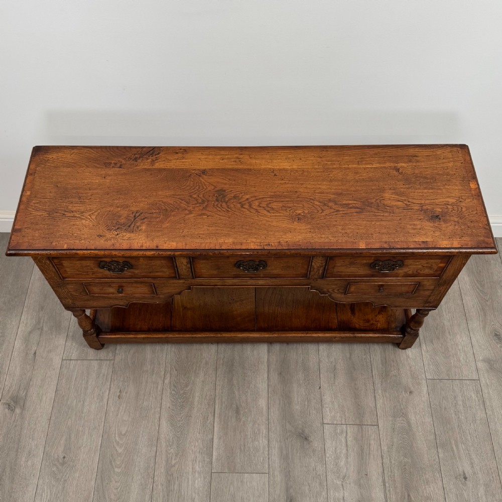  Antique 20th Century Fine Quality Small Oak Dresser Base View IX