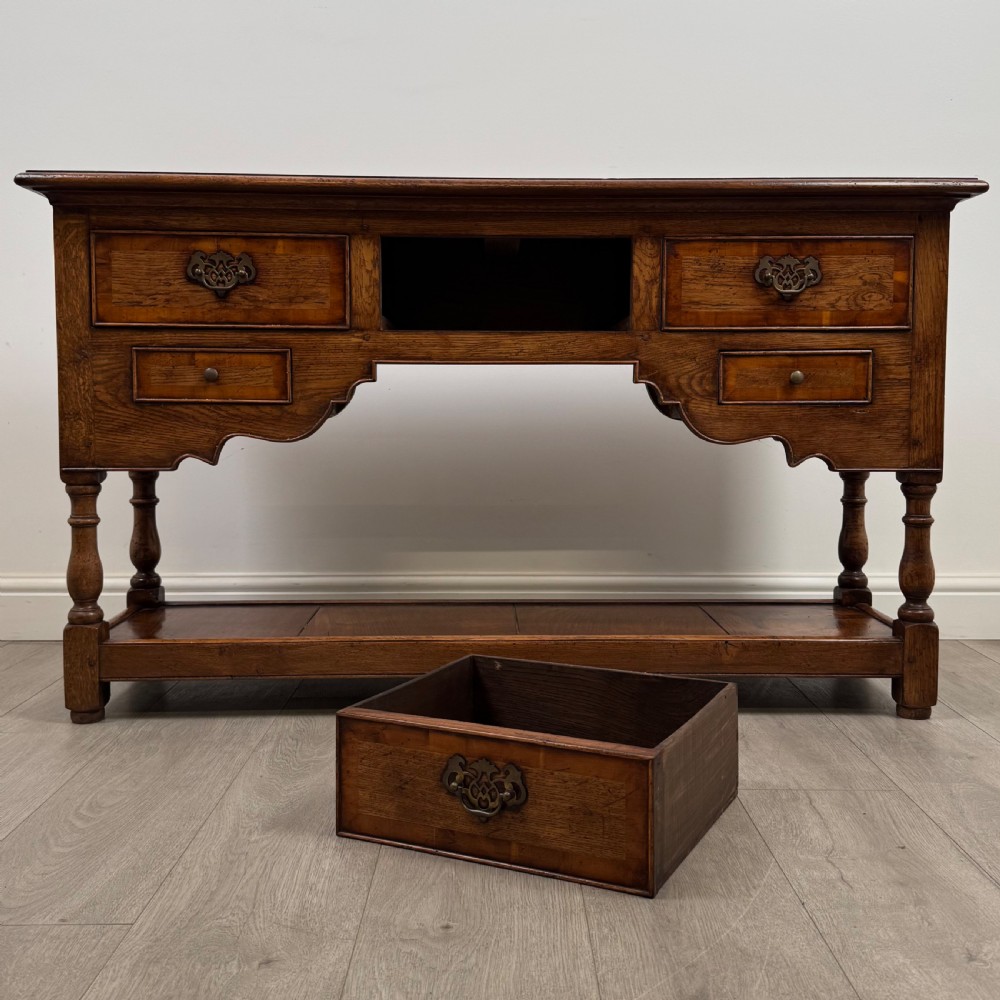  Antique 20th Century Fine Quality Small Oak Dresser Base View X