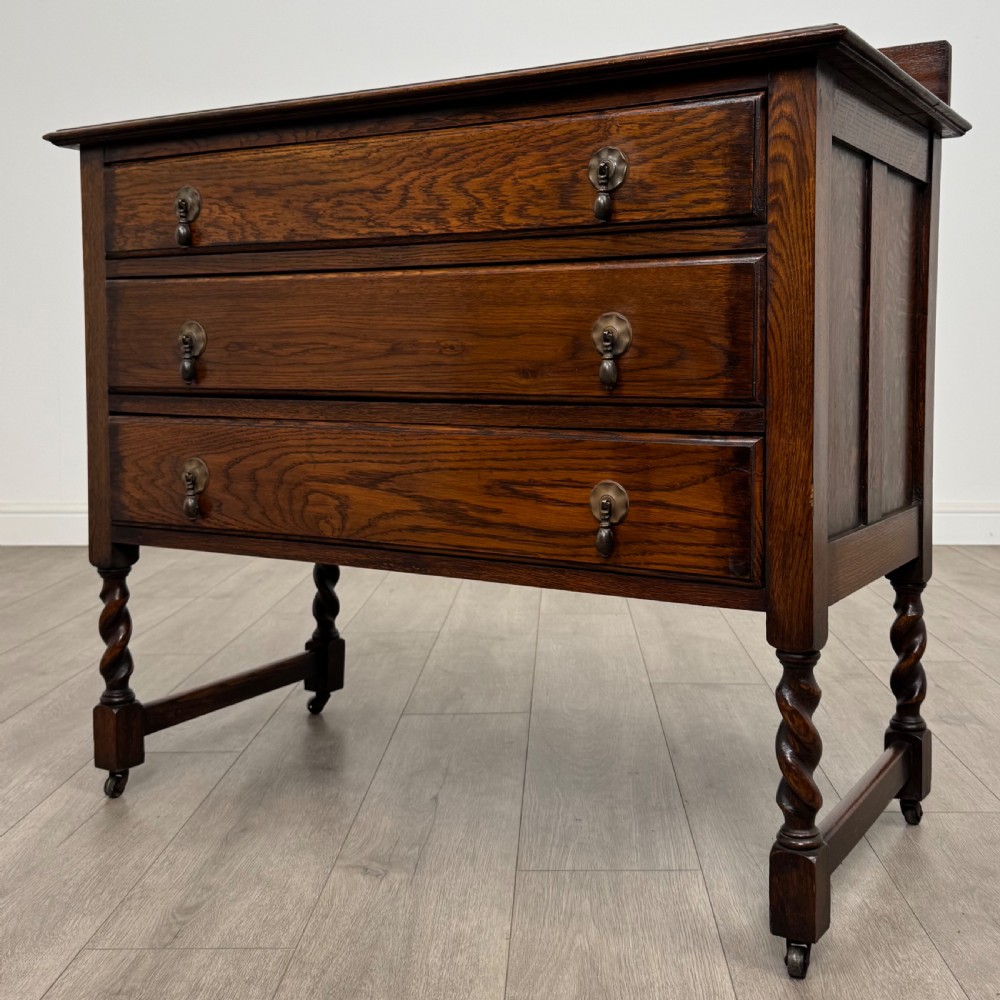 Antique 20th Century Barley Twist Chest Of Drawers In Oak View II