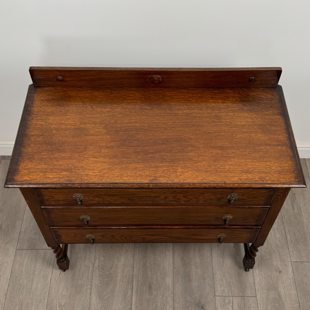 Antique 20th Century Barley Twist Chest Of Drawers In Oak View IX