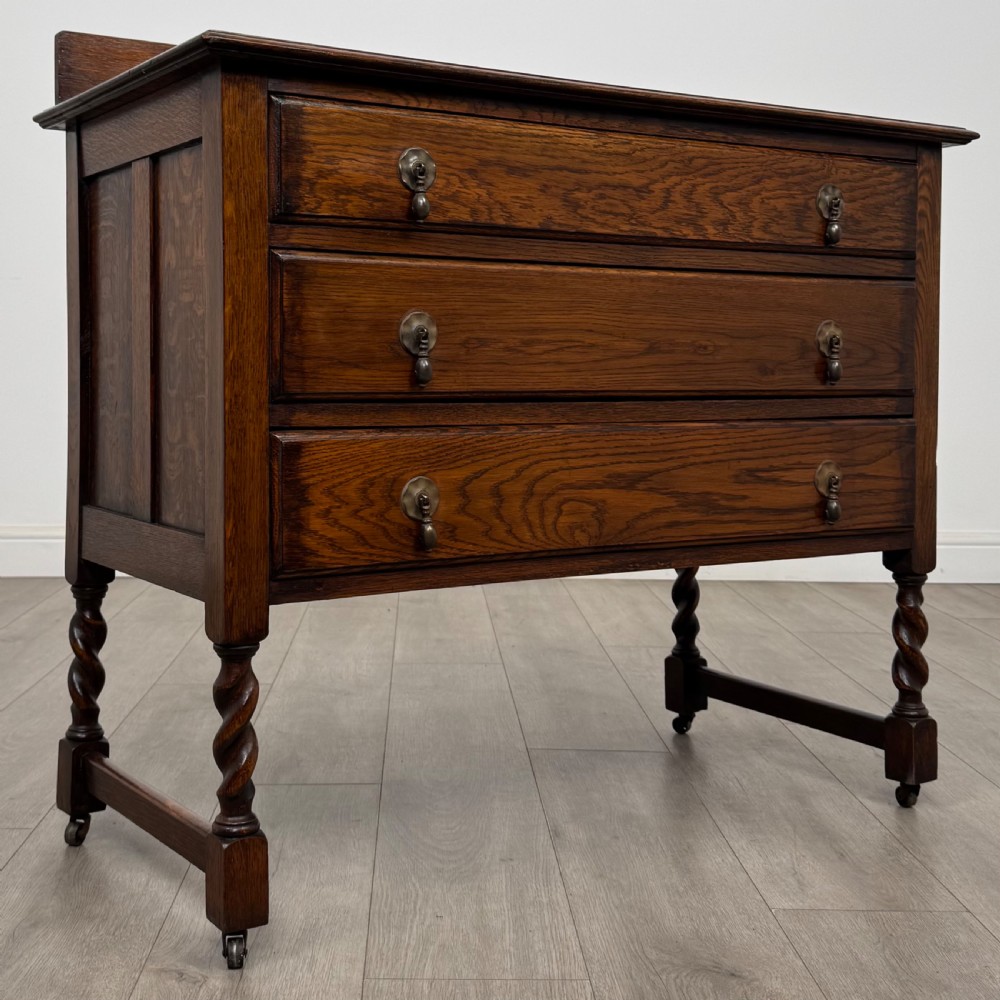 Antique 20th Century Barley Twist Chest Of Drawers In Oak View X
