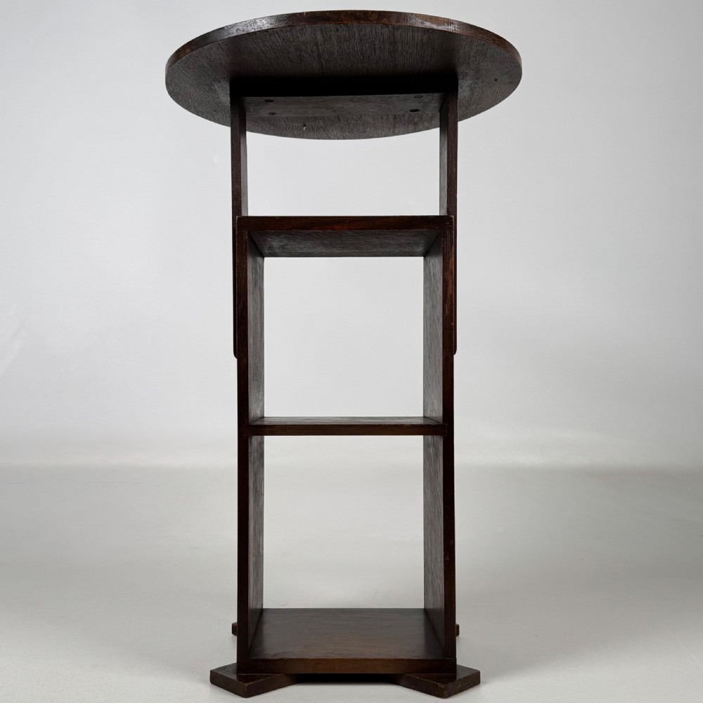  Antique 20th Century Arts & Crafts Style Side Table In Oak  View III