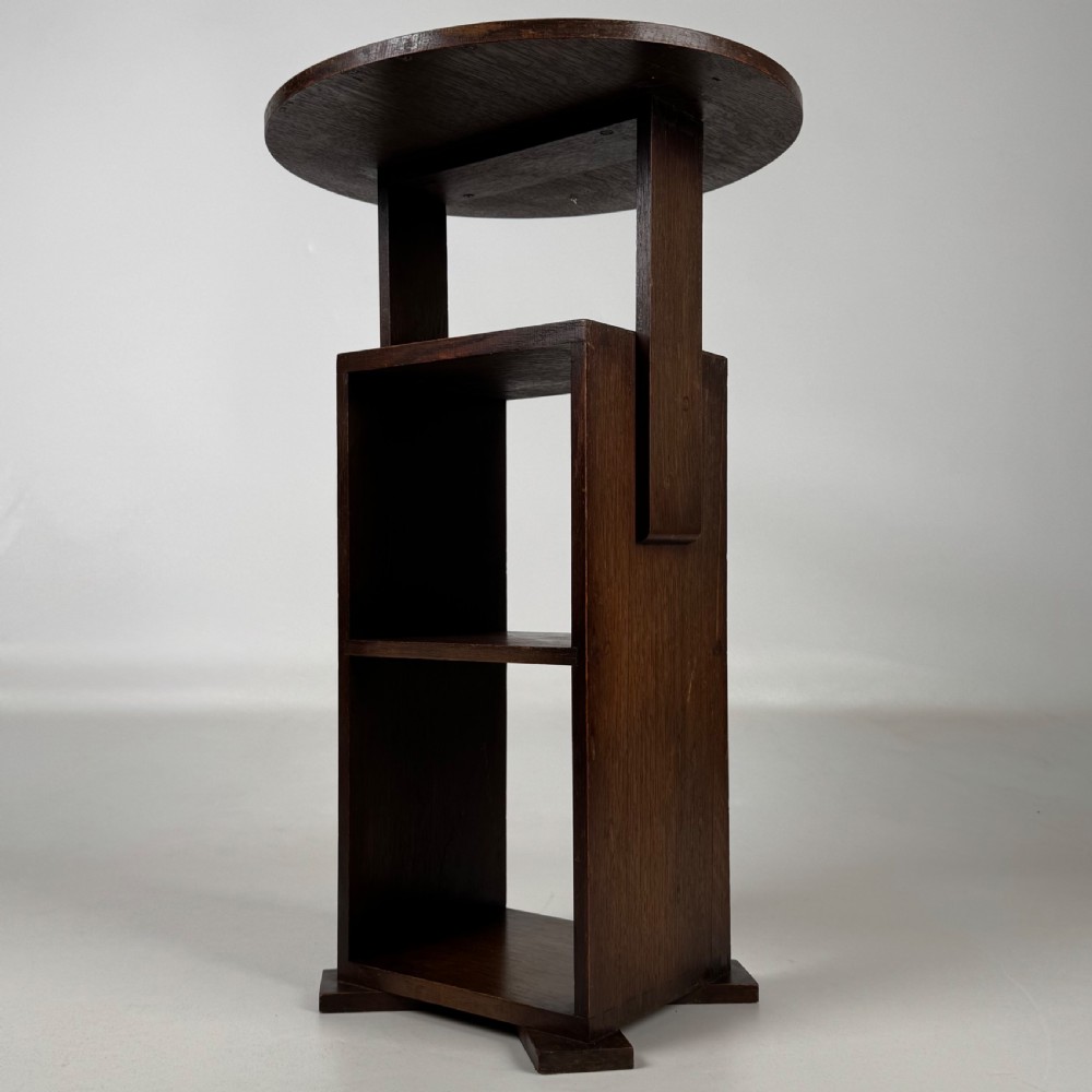 Antique 20th Century Arts & Crafts Style Side Table In Oak  View IV