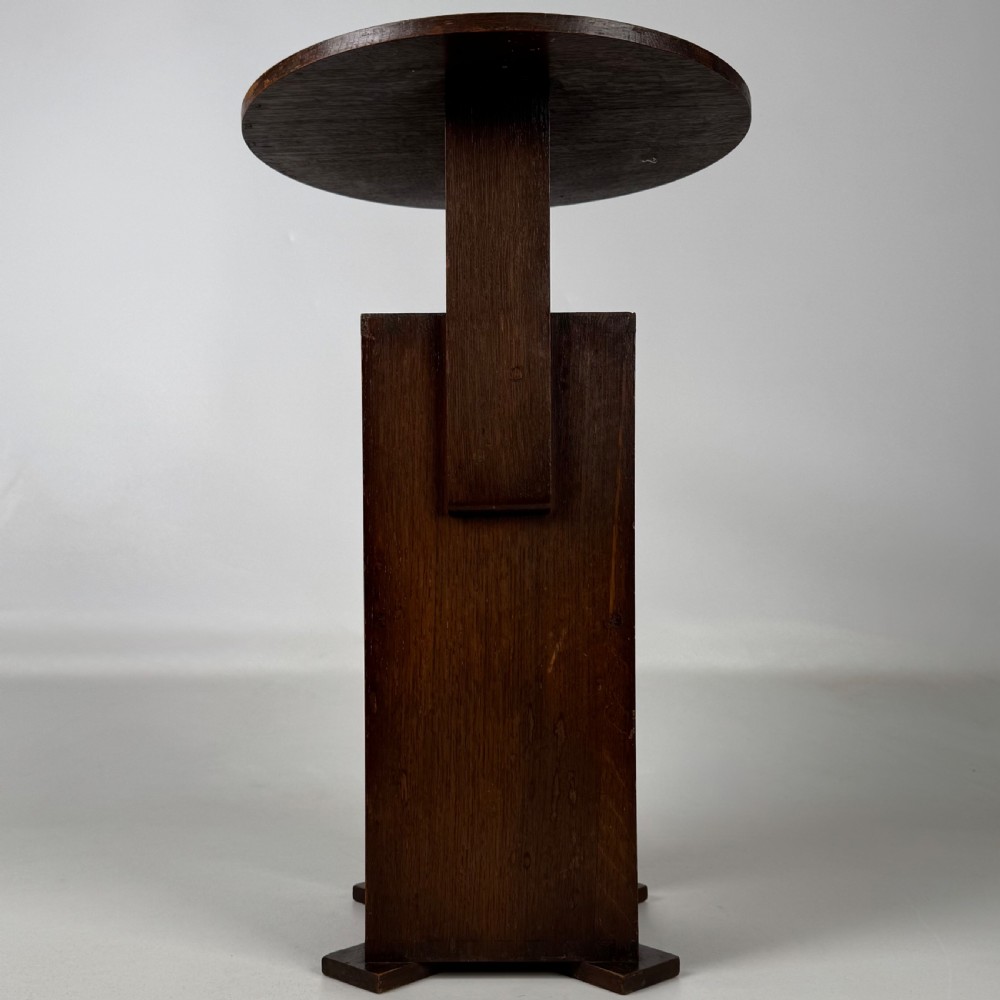  Antique 20th Century Arts & Crafts Style Side Table In Oak  View V