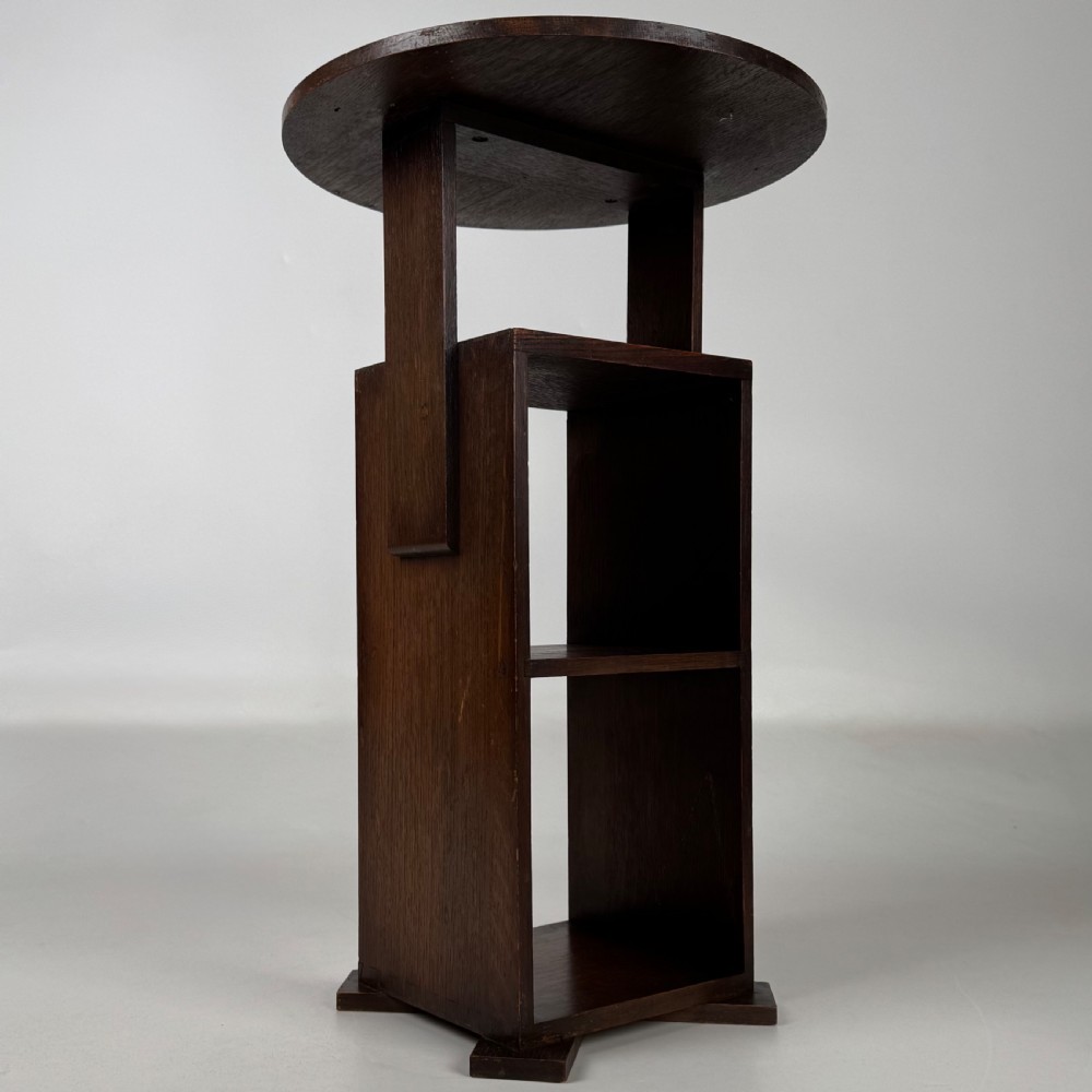  Antique 20th Century Arts & Crafts Style Side Table In Oak  View VI