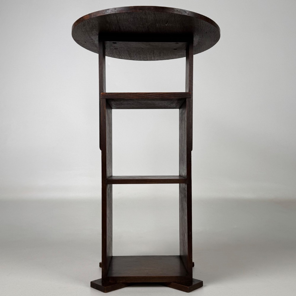  Antique 20th Century Arts & Crafts Style Side Table In Oak  View VII