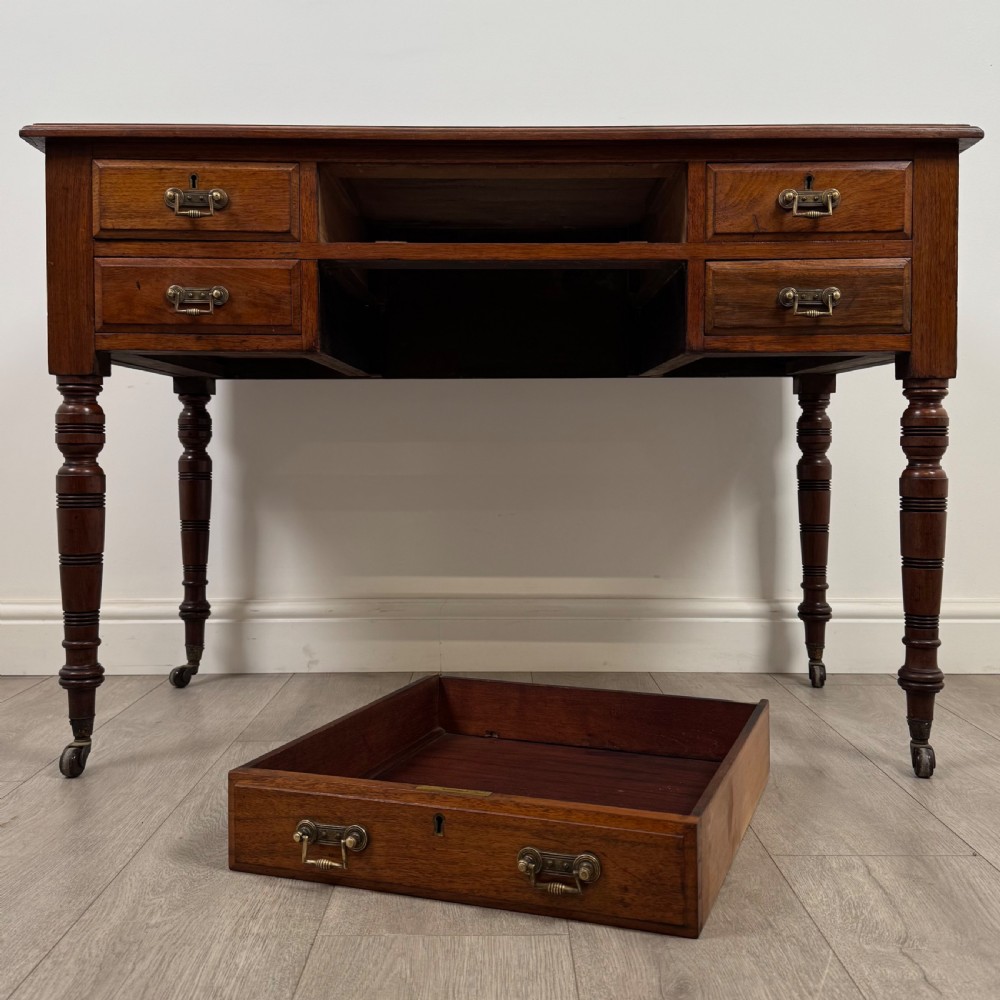 Antique 20th Century Good Quality Writing Table In Walnut  View IX