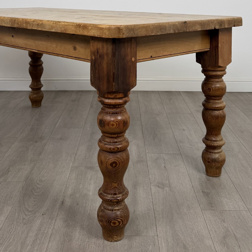 Antique 19th Century Good Quality Farmhouse Pine Dining Table  View VI