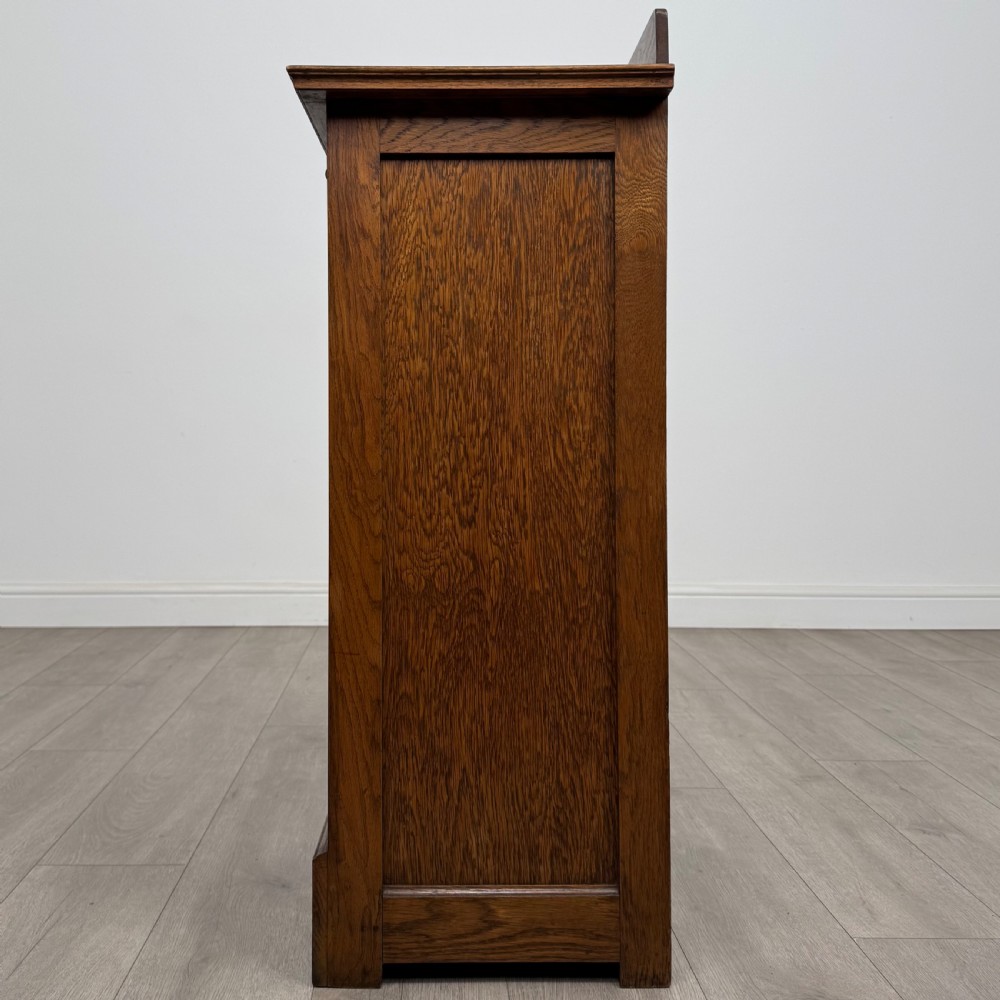  Antique 20th Century Small Tambour Front Cabinet In Oak View IV