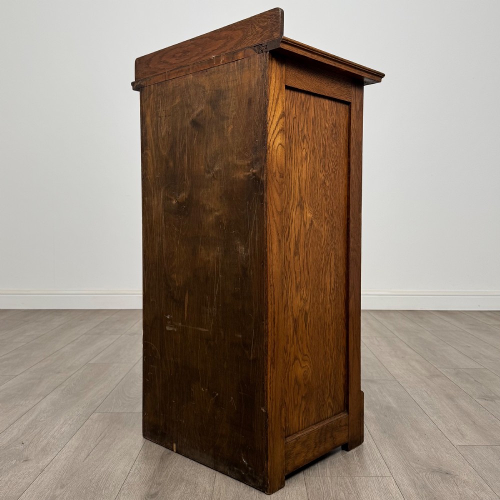  Antique 20th Century Small Tambour Front Cabinet In Oak View VIII