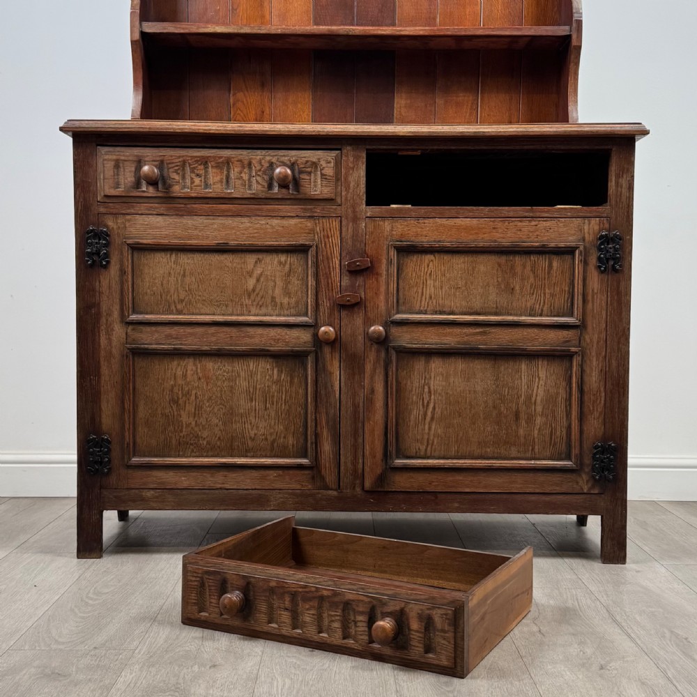 Antique 20th Century Good Quality Dresser In Oak  View XI