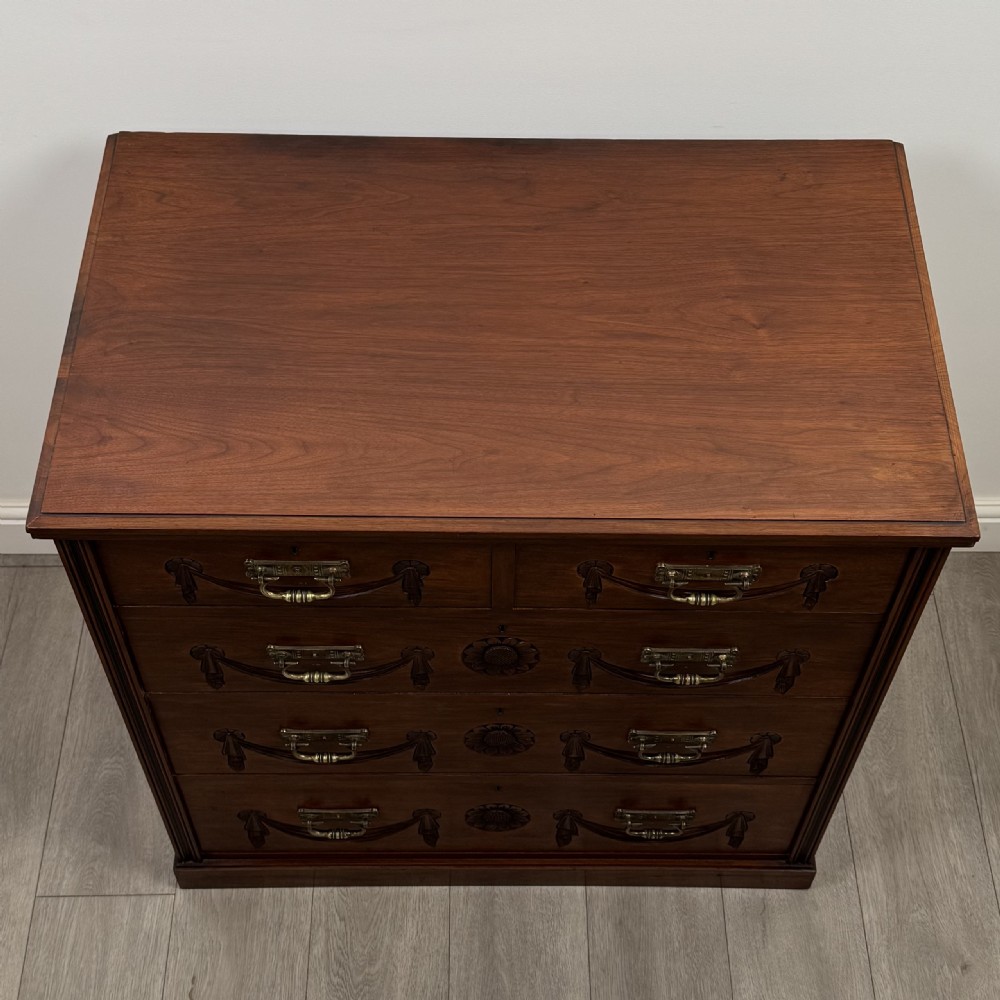 Antique 20th Century Fine Quality Chest Of Drawers In Walnut  View IX