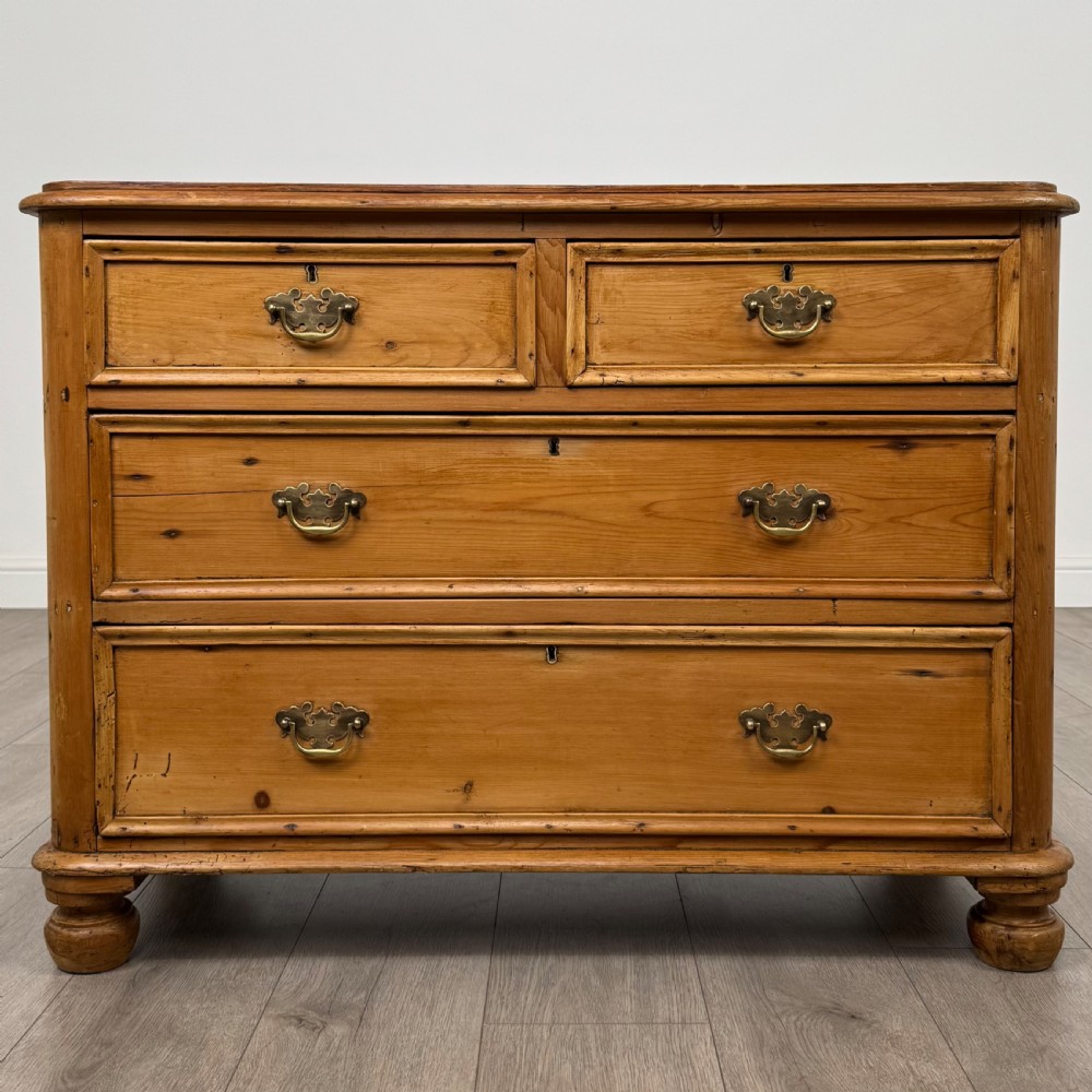  Antique 19th Century Rustic Pine Chest Of Drawers