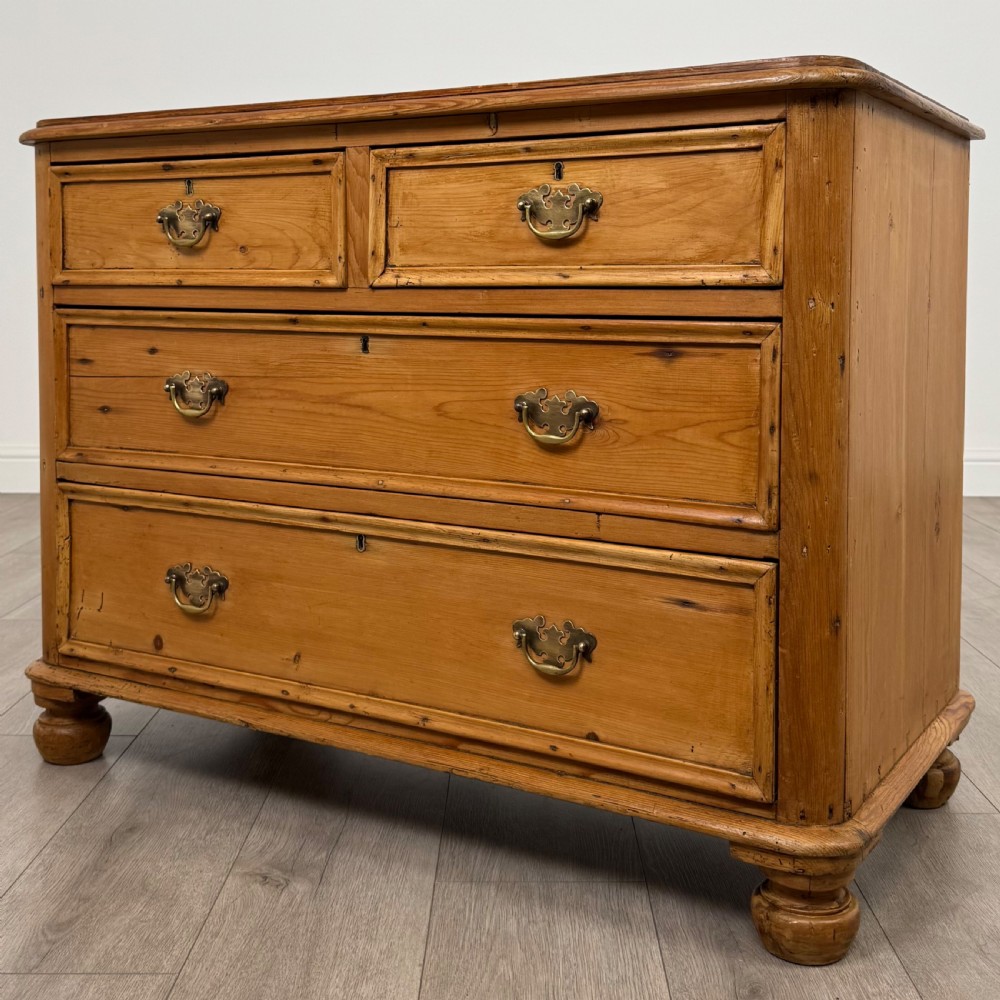  Antique 19th Century Rustic Pine Chest Of Drawers View II