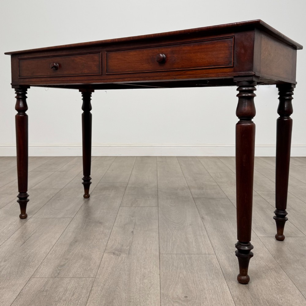 Antique 19th Century Good Quality Writing Table In Mahogany  View II