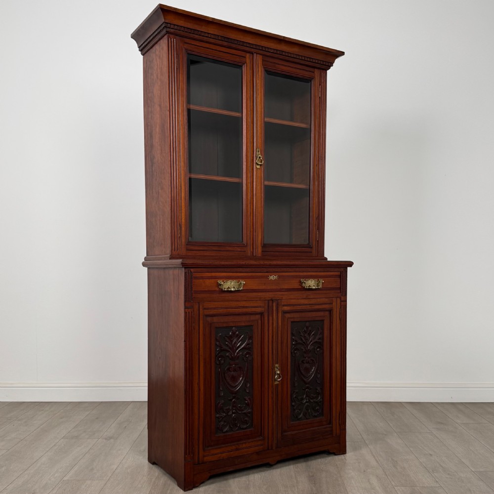 Antique 20th Century Good Quality Bookcase In Walnut View X