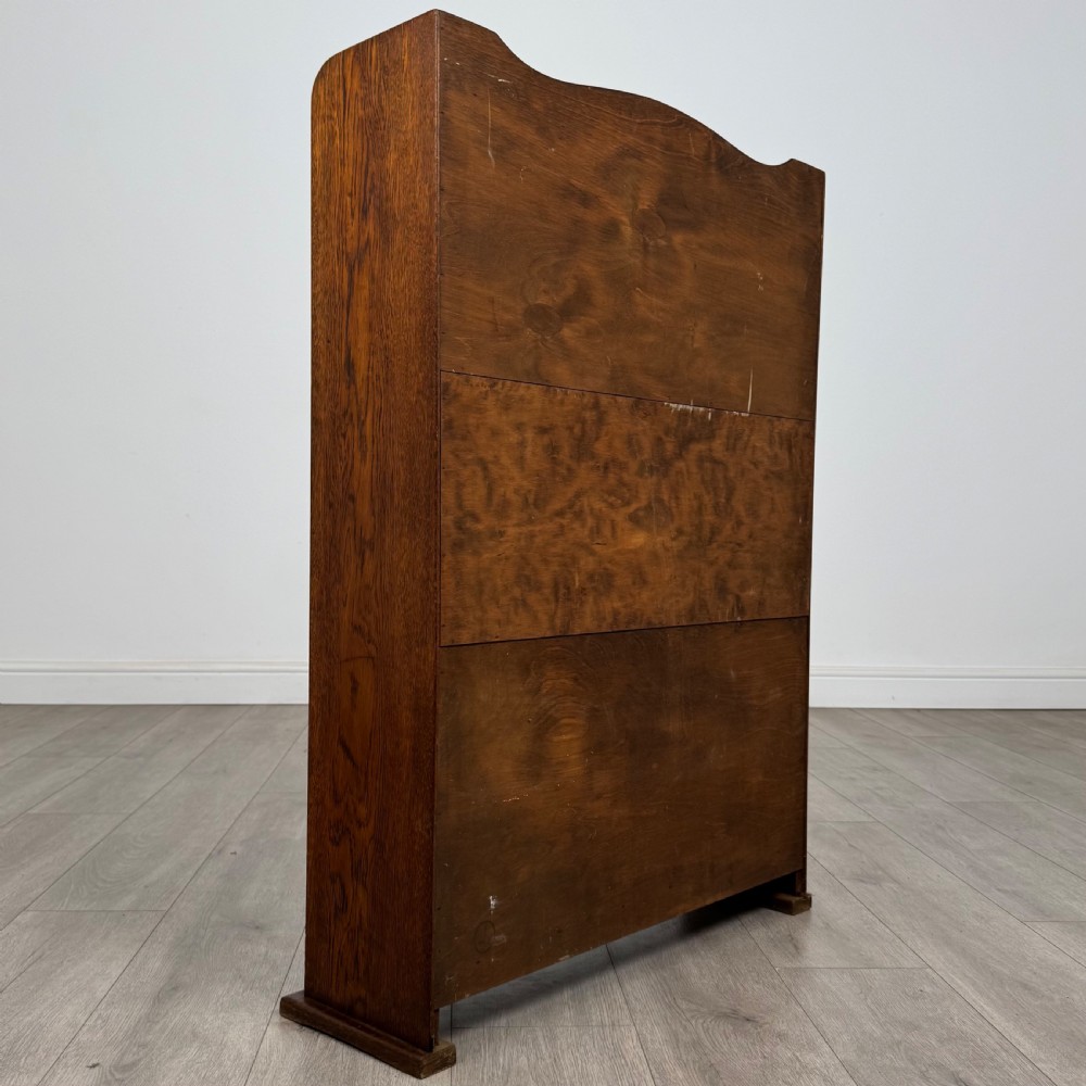 Antique 20th Century Good Quality Open Bookcase In Oak  View V