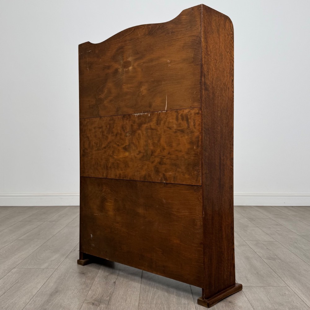 Antique 20th Century Good Quality Open Bookcase In Oak  View VII