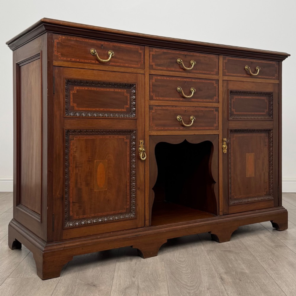 Antique 20th Century Good Quality Inlaid Sideboard In Mahogany  View IX
