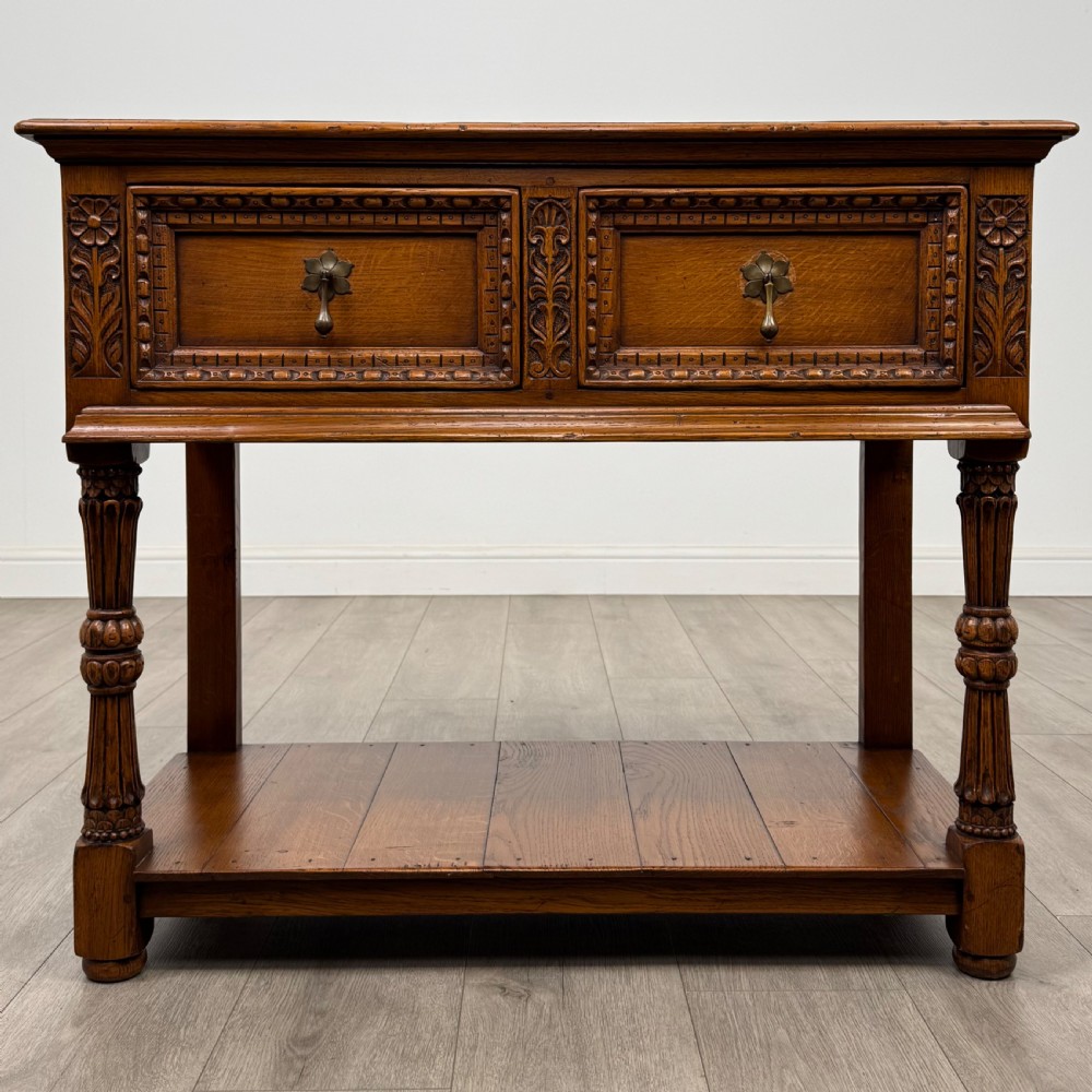 Antique 20th Century Small Fine Quality Dresser Base In Oak