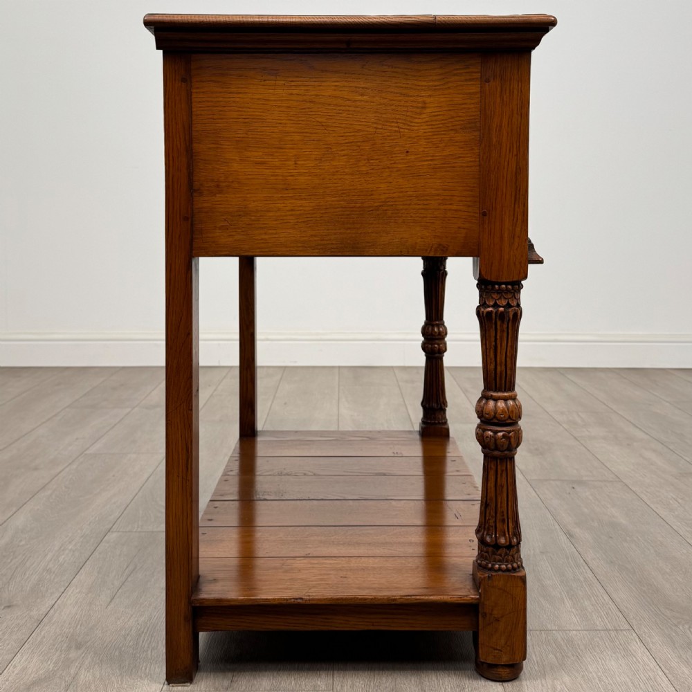 Antique 20th Century Small Fine Quality Dresser Base In Oak View VI