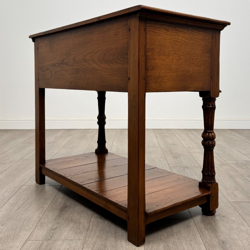 Antique 20th Century Small Fine Quality Dresser Base In Oak View VII