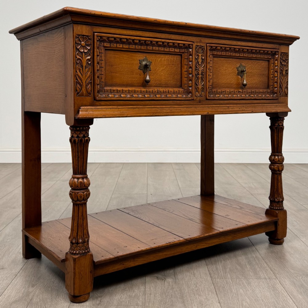 Antique 20th Century Small Fine Quality Dresser Base In Oak View VIII