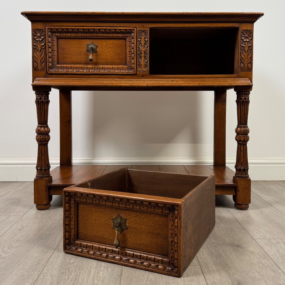 Antique 20th Century Small Fine Quality Dresser Base In Oak View IX