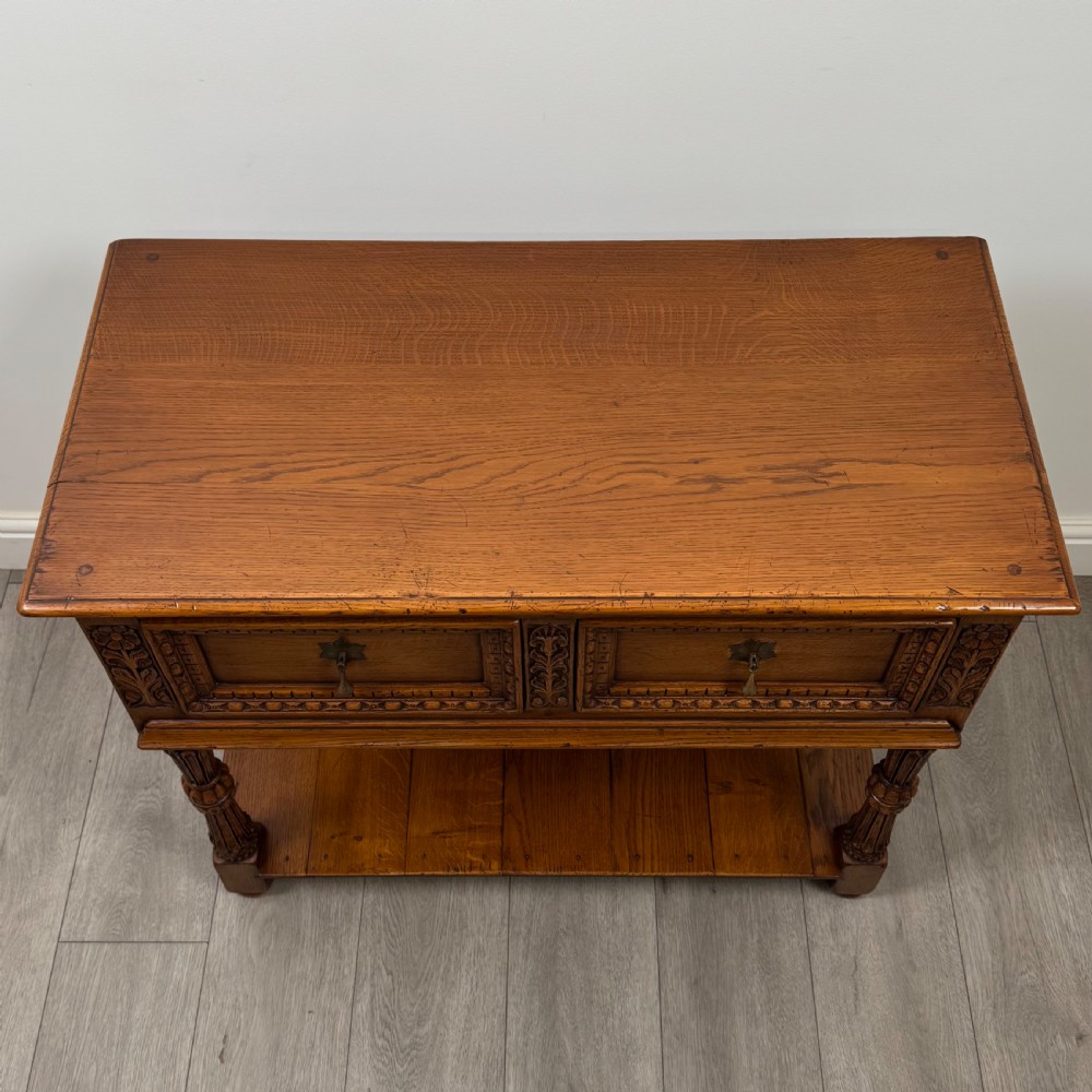 Antique 20th Century Small Fine Quality Dresser Base In Oak View X