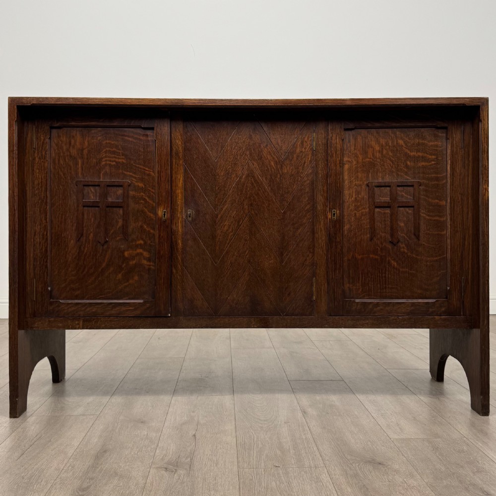 Antique 20th Century Unique Good Quality Sideboard In Oak 