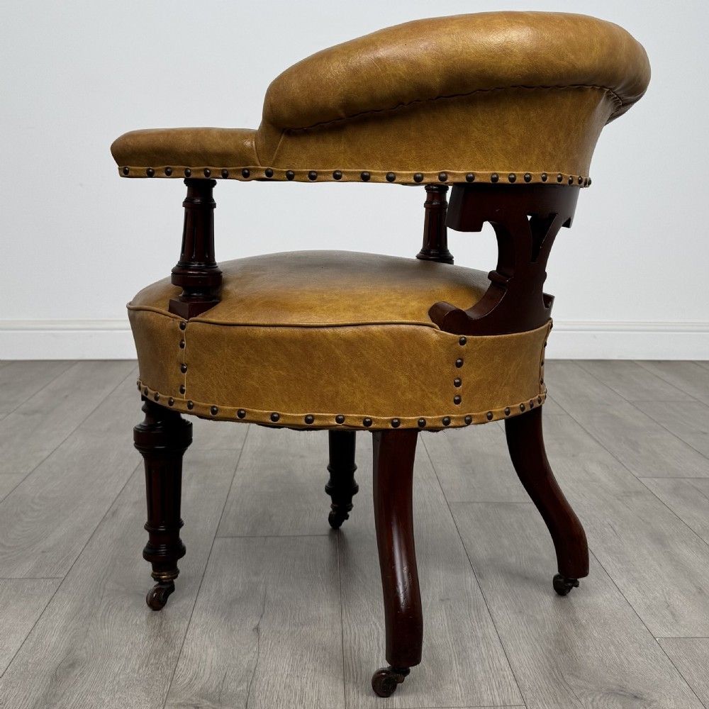 Antique 19th Century Fine Quality Captains Chair In Mahogany  View III