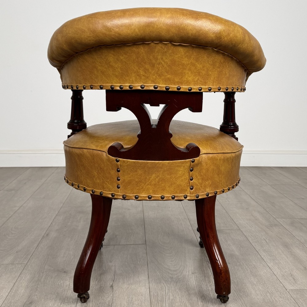 Antique 19th Century Fine Quality Captains Chair In Mahogany  View IV