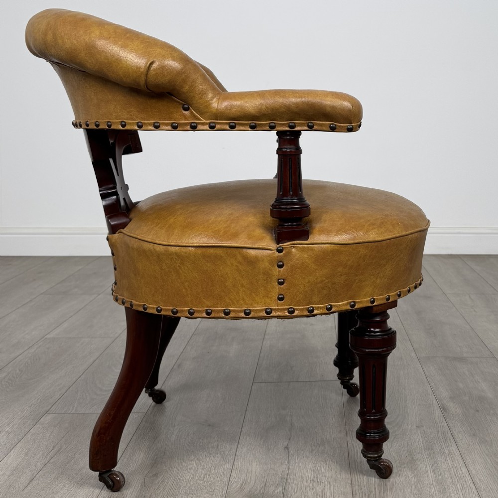 Antique 19th Century Fine Quality Captains Chair In Mahogany  View VI