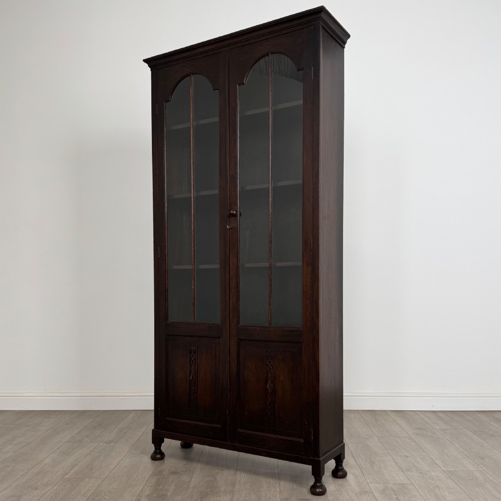 Antique 20th Century Large Glazed Display Cabinet In Oak  View II
