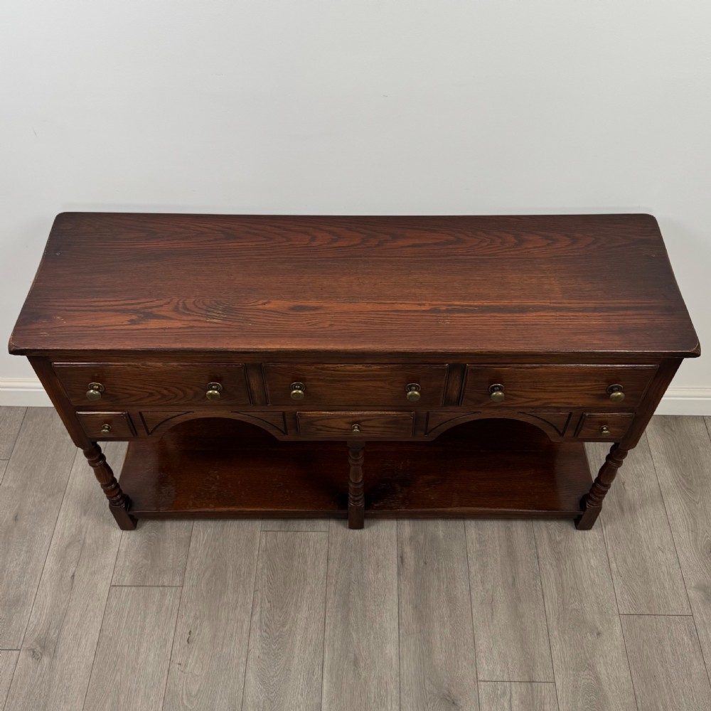 Antique 20th Century Good Quality Dresser Base In Oak  View IX