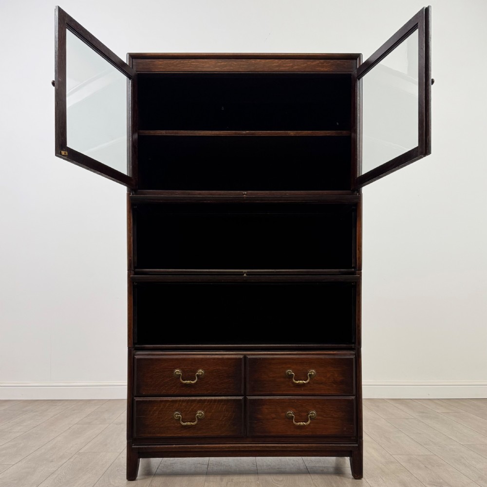 Antique 20th Century Fine Quality Stacking Cabinet In Oak  View II