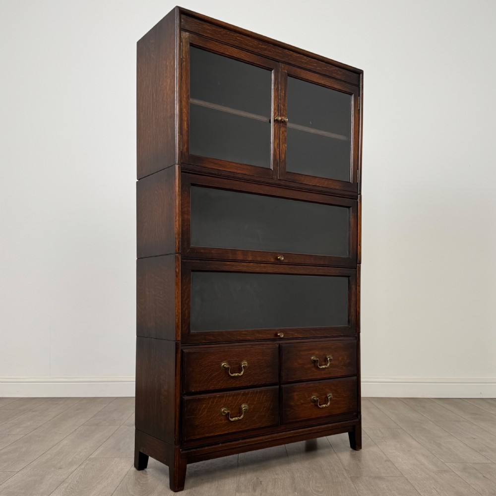 Antique 20th Century Fine Quality Stacking Cabinet In Oak  View IX