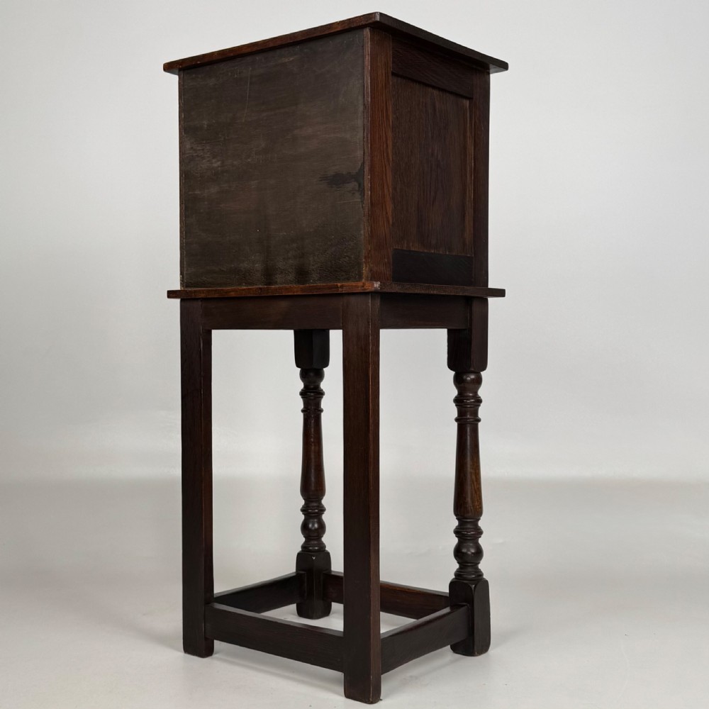  Antique 20th Century Small Carved Oak Cabinet View VII