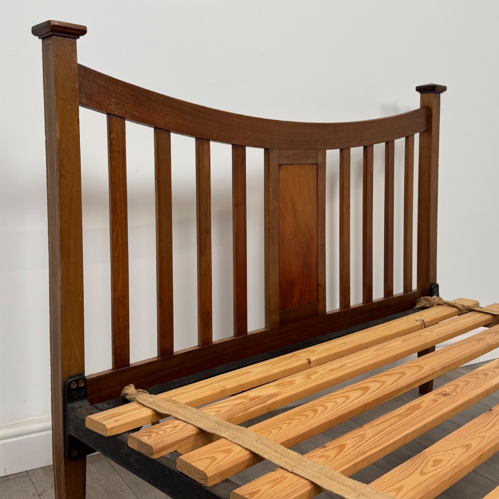 Antique 20th Century Inlaid Edwardian Double Bed In Mahogany  View VI