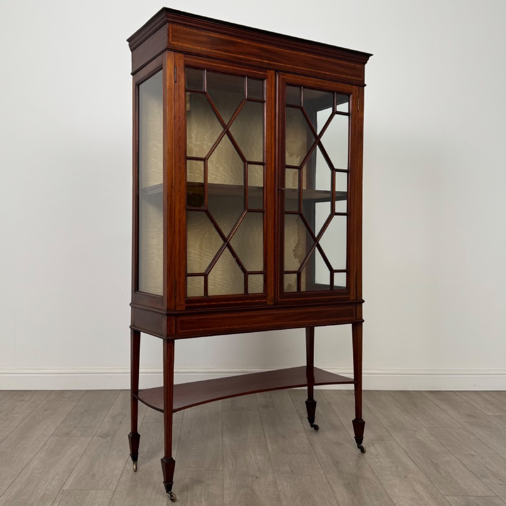 Antique 20th Century Edwardian Display Cabinet In Mahogany  View IX